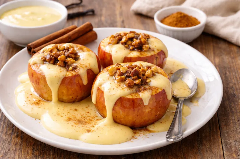 Zimtäpfel mit Vanillesauce